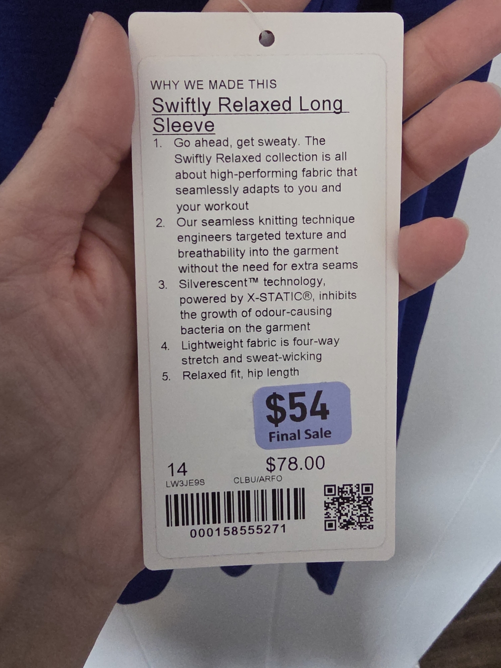 Lululemon Swiftly Relaxed Long Sleeve NWT Size 14 - Picture 2 of 8